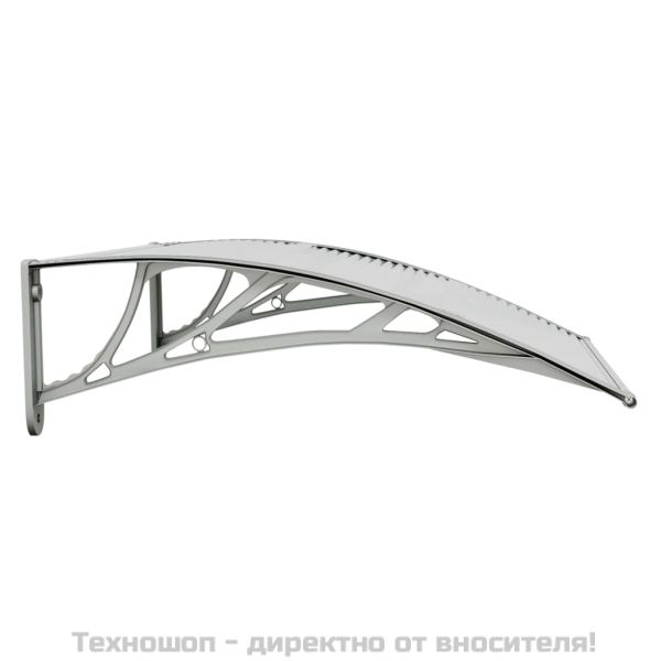 Сенник за врата, сив и прозрачен, 80x75 см, поликарбонат
