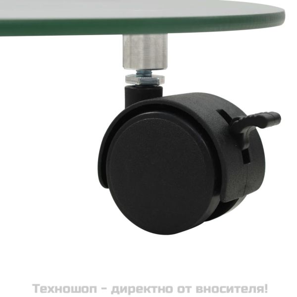 Стойки за саксии с колела 4 бр 28 см закалено стъкло кръгли