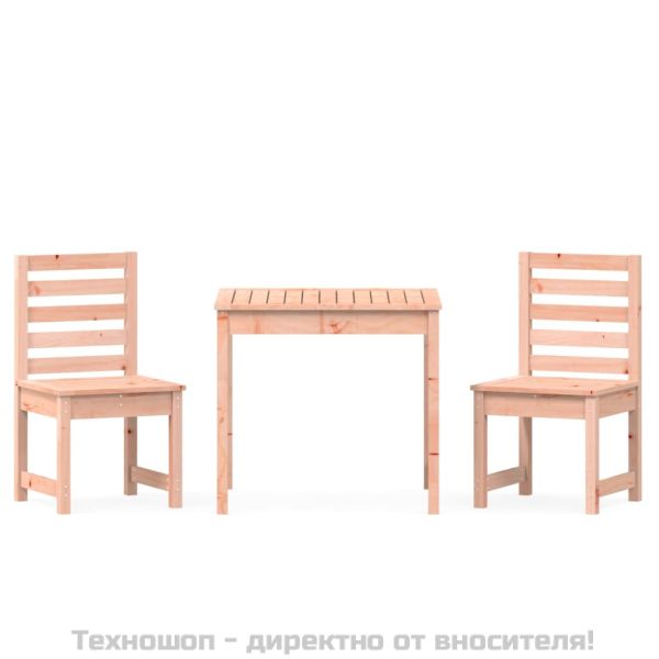 Градински бистро комплект от 3 части, дугласко дърво масив