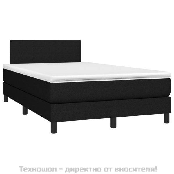 Боксспринг легло с матрак, черно, 120x200 см, плат