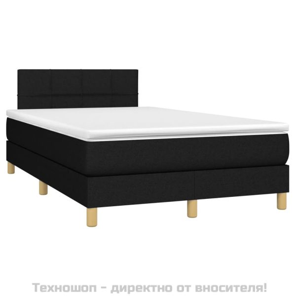 Боксспринг легло с матрак, черно, 120x200 см, плат