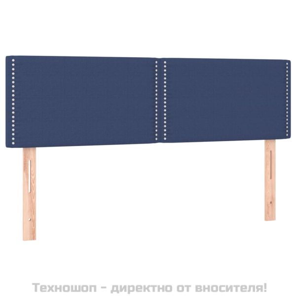 Боксспринг легло с матрак, синьо, 140x190 см, плат