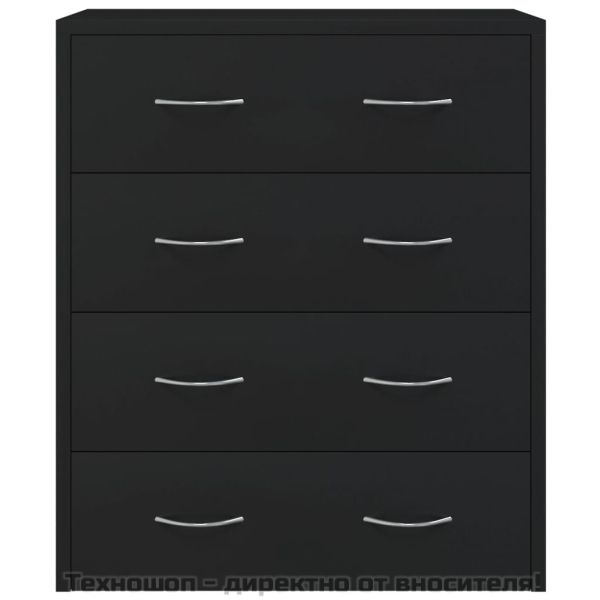 Сайдборд с 4 чекмеджета, 60x30,5x71 см, черен