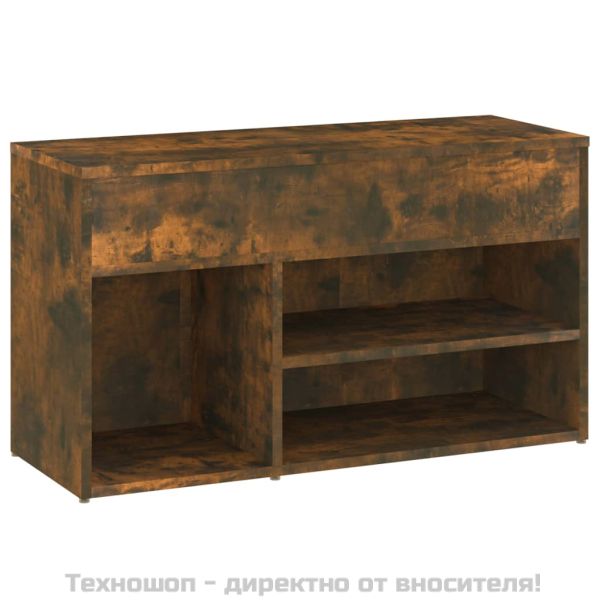 Пейка за обувки, опушен дъб, 80x30x45 см, инженерно дърво