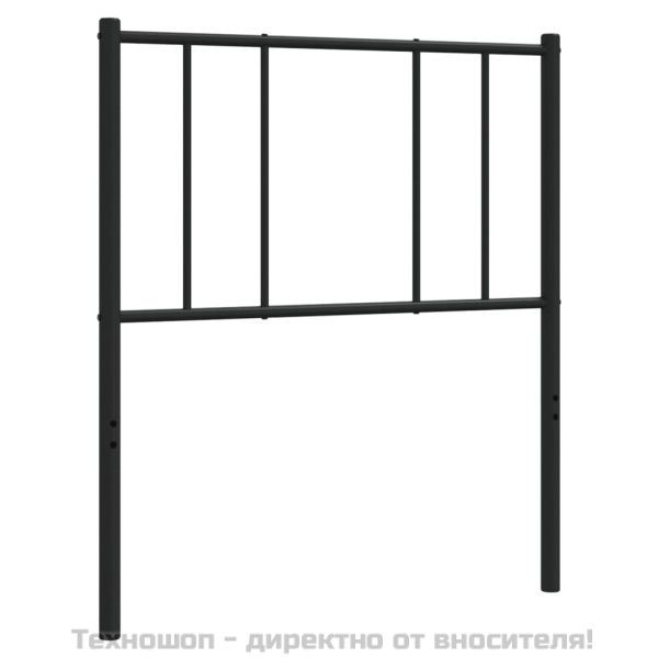 Метална резервна табла за легло, черна, 100 см