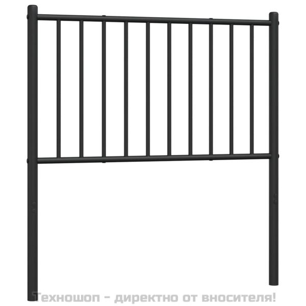 Метална резервна табла за легло, черна, 100 см