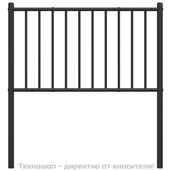 Метална резервна табла за легло, черна, 100 см