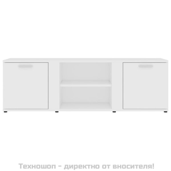 ТВ шкаф, бял, 120x34x37 см, инженерно дърво