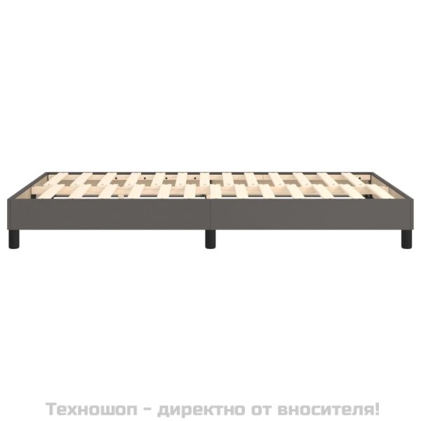 Рамка за легло с пружини, сива, 120x200 см, изкуствена кожа