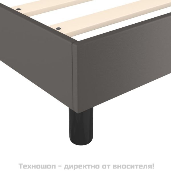 Рамка за легло с пружини, сива, 120x200 см, изкуствена кожа
