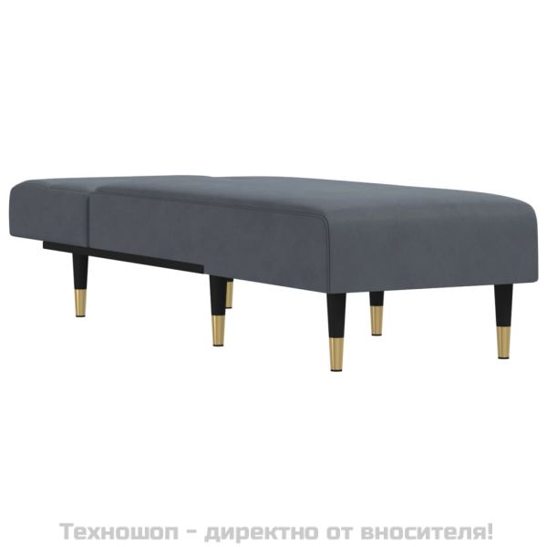 Кушетка, тъмносива, кадифе