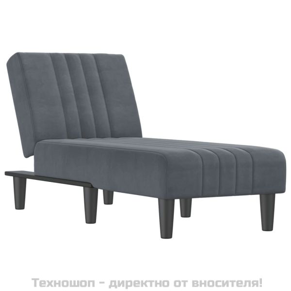 Кушетка, тъмносива, кадифе