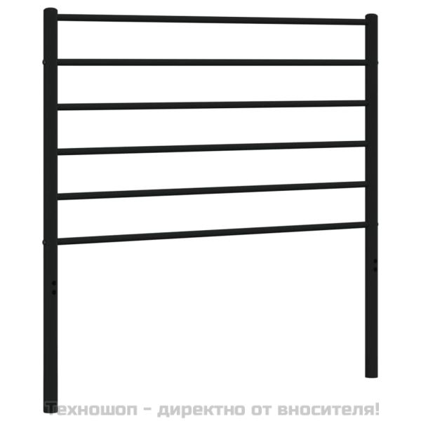 Метална резервна табла за легло, черна, 100 см