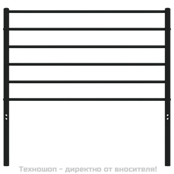 Метална резервна табла за легло, черна, 100 см