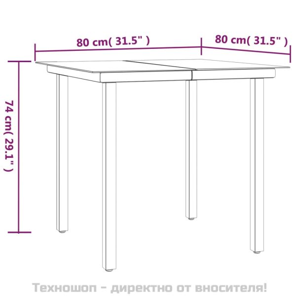 Градински комплект от 3 части с възглавници полиратан и стомана