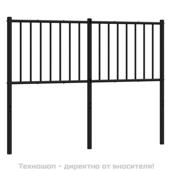 Метална резервна табла за легло, черна, 120 см