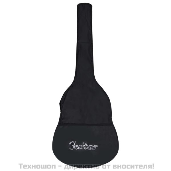 Класическа китара за начинаещи с калъф, черна, 4/4, 39"