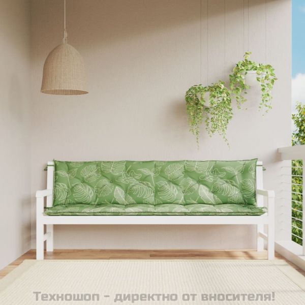 Възглавници за градински пейки 2 бр на листа 200x50x7 см плат