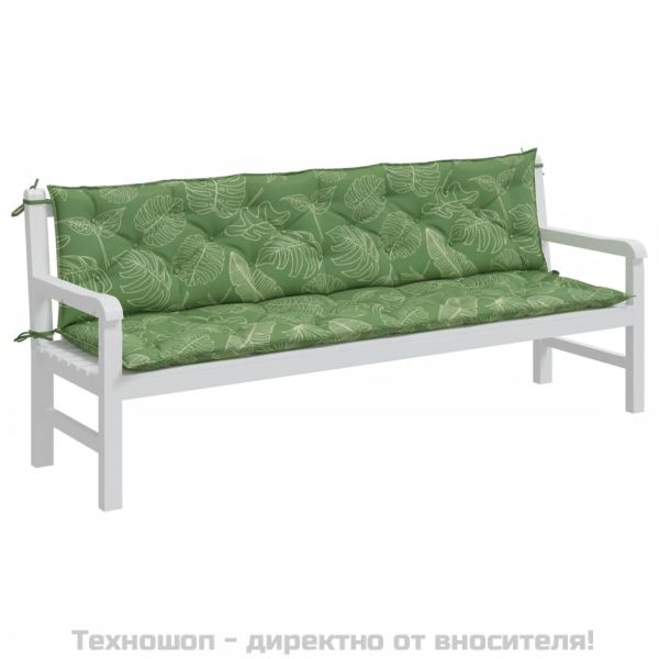 Възглавници за градински пейки 2 бр на листа 200x50x7 см плат