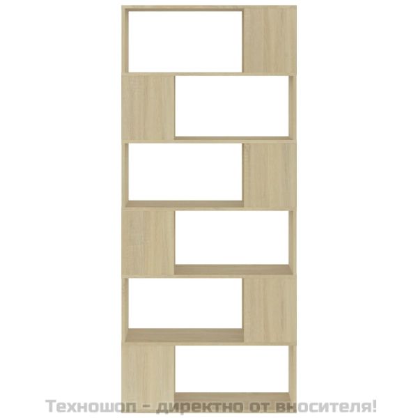Библиотека, дъб сонома, 80x24x186 см, инженерно дърво