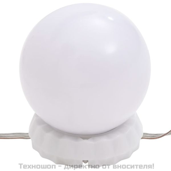 Огледален шкаф с LED, бял, 60x31,5x62 см