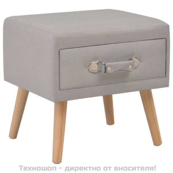 Нощни шкафчета, 2 бр, сиви, 40x35x40 см, плат