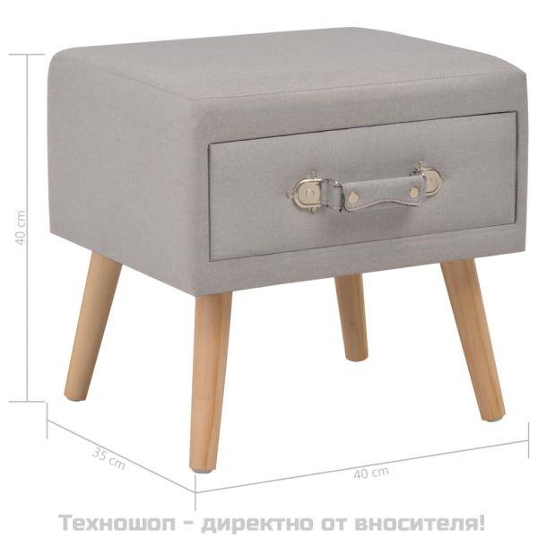 Нощни шкафчета, 2 бр, сиви, 40x35x40 см, плат