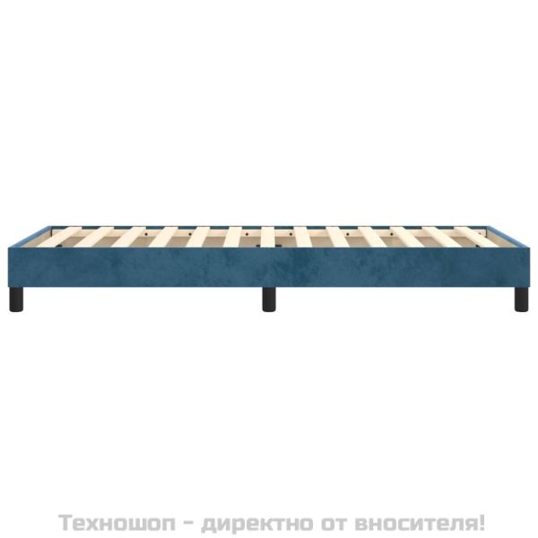 Рамка за легло с пружини, тъмносиня, 90x190 см, кадифе