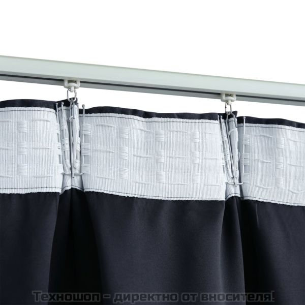 Затъмняващи завеси с куки, 2 бр, антрацит, 140x175 см