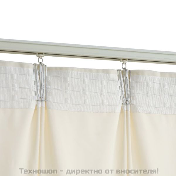 Затъмняващи завеси с куки, 2 бр, кадифе, кремави, 140x175 см