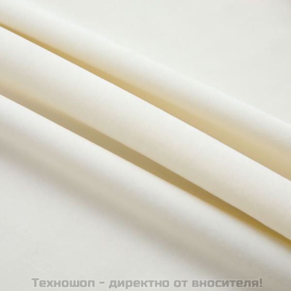 Затъмняващи завеси с куки, 2 бр, кадифе, кремави, 140x245 см