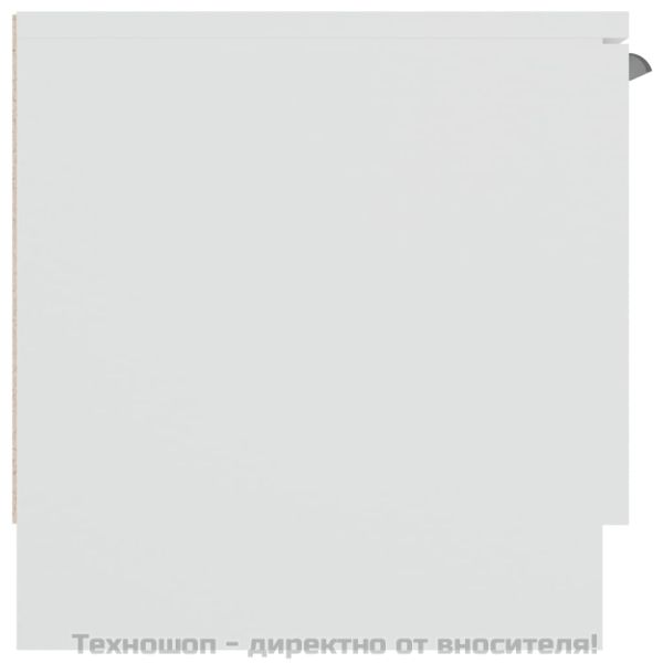 ТВ шкаф, бял, 102x35x36,5 см, инженерно дърво