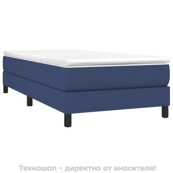 Рамка за легло с пружини, Синьо, 90x190 см, плат