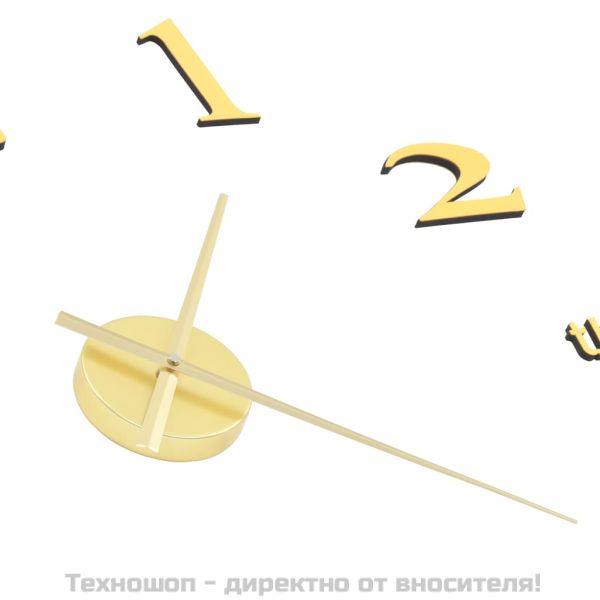 3D стенен часовник, модерен дизайн, 100 см, XXL, златист