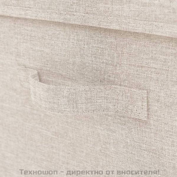 Комплект стифиращи кутии за съхранение от 3 части кремав плат