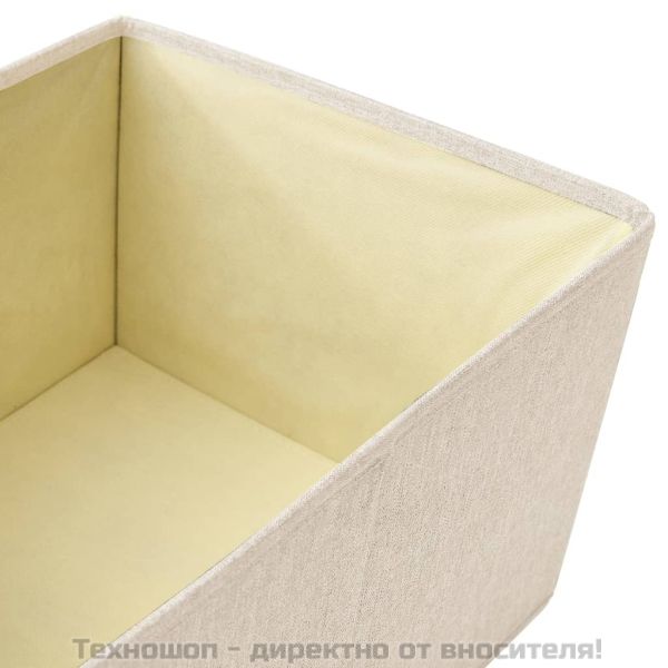 Комплект стифиращи кутии за съхранение от 3 части кремав плат