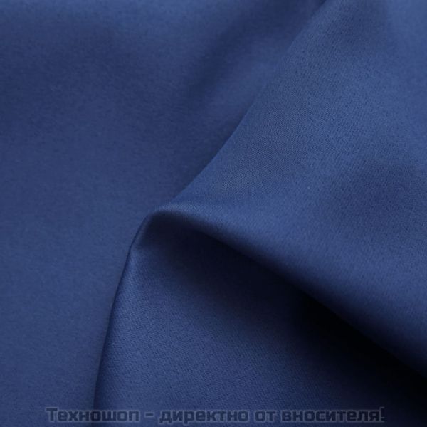 Затъмняващи завеси с метални халки, 2 бр, сини, 140x225 см