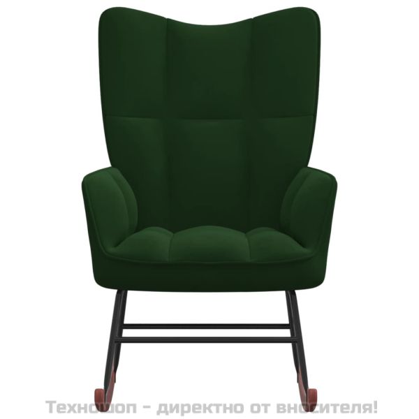 Люлеещ стол, тъмнозелен, кадифе