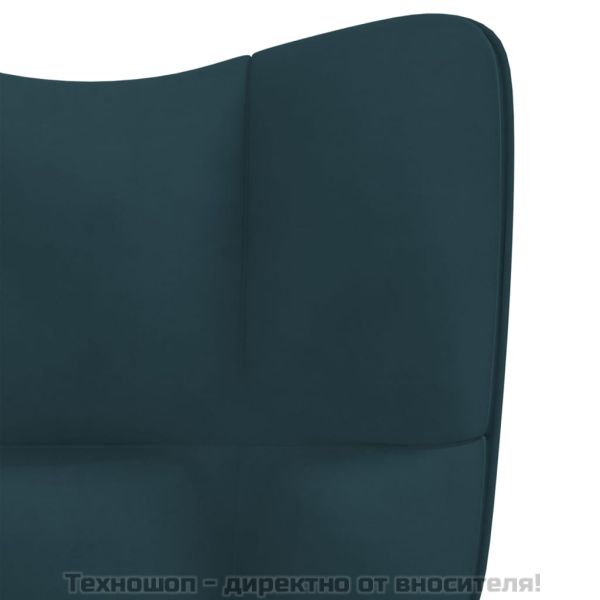 Люлеещ стол, син, кадифе