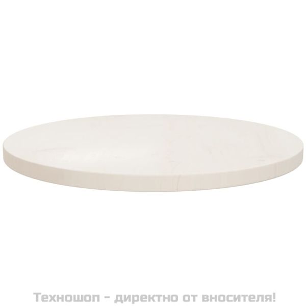 Плот за маса, бял, Ø50x2,5 см, бор масив