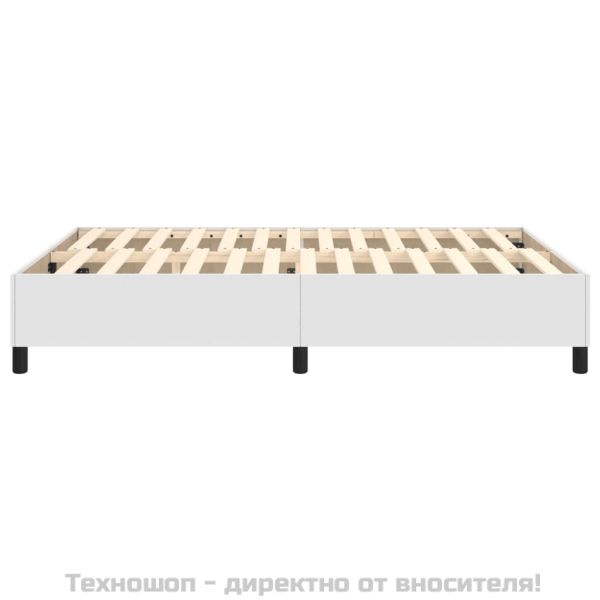 Рамка за легло с пружини, бяла,140x190 см изкуствена кожа