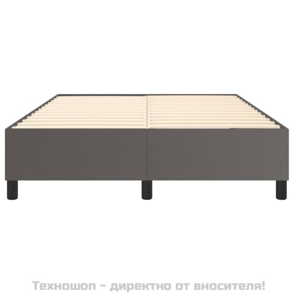 Рамка за легло с пружини сива 140x200 см изкуствена кожа