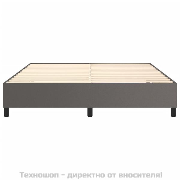 Рамка за легло с пружини сива 180x200 см изкуствена кожа
