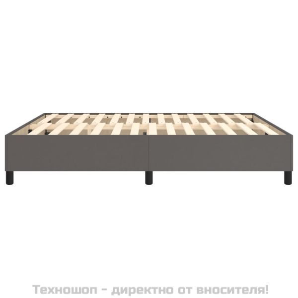 Рамка за легло с пружини сива 180x200 см изкуствена кожа
