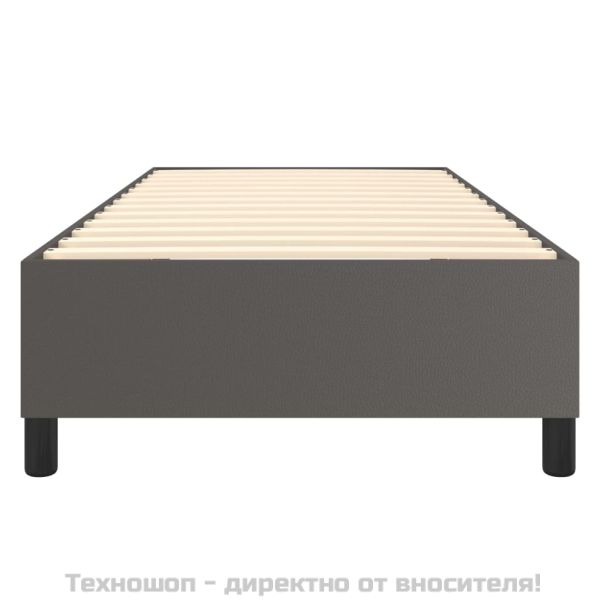 Рамка за легло с пружини сива 90x190 см изкуствена кожа