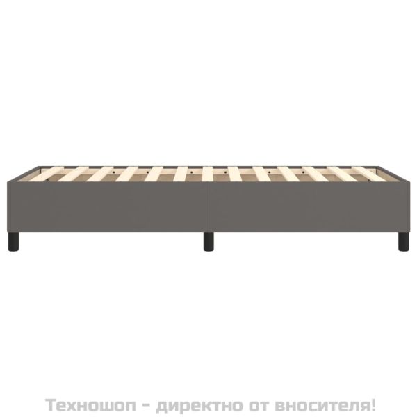 Рамка за легло с пружини сива 90x190 см изкуствена кожа
