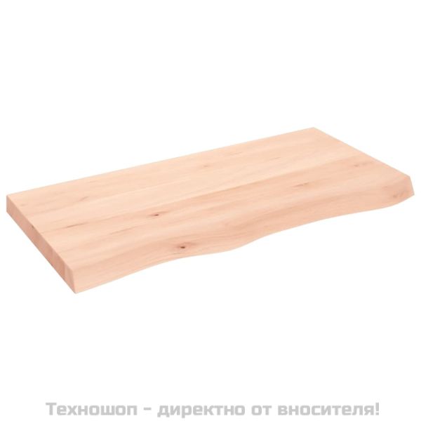 Стенен рафт, 100x50x(2-6) см, необработен масивен дъб