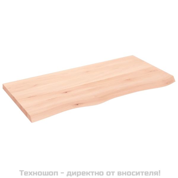 Стенен рафт, 100x50x(2-4) см, необработен масивен дъб