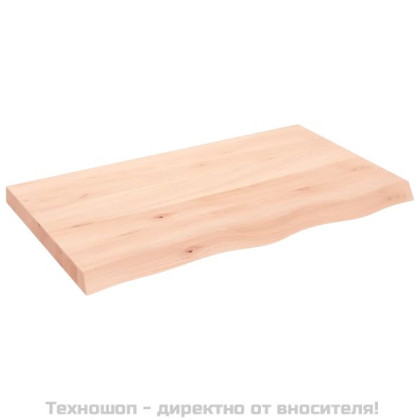 Стенен рафт, 100x60x(2-6) см, необработен масивен дъб