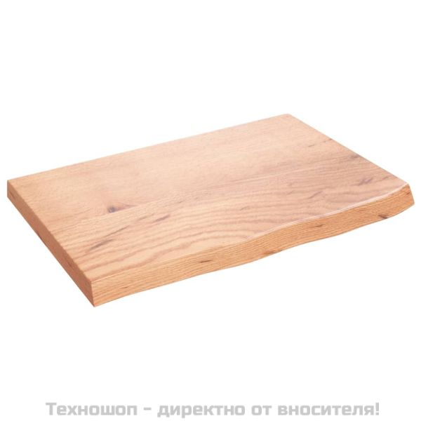 Стенен рафт светлокафяв 60x40x(2-4) см обработен масивен дъб